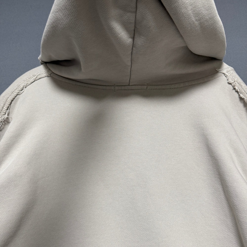 Natural Life Hoodie Womens L/XL Gray Raw Edge Pullover French Terry Boho Earthy - Picture 10 of 10